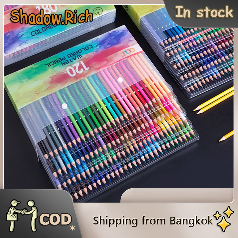สีไม้ สีไม้ระบายน้ำ 120/150/180/210 สี ฟรีพู่กันในชุด ชุดดินสอสีไม้ระบายน้ำ สีไม้ Water Soluble Coloured Pencils