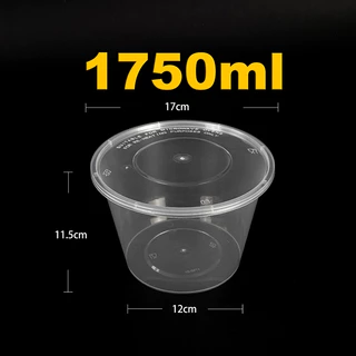 (ยกลัง)(200ชิ้น)ถ้วยใส่อาหารพลาสติก1250/1500/1750ml