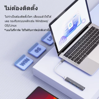 OLYPS USB Hub 3.0 High Speed 4-in-1 Reader Card Type-C Adaptor for Laptop Macbook/U Disk/Hard Disk