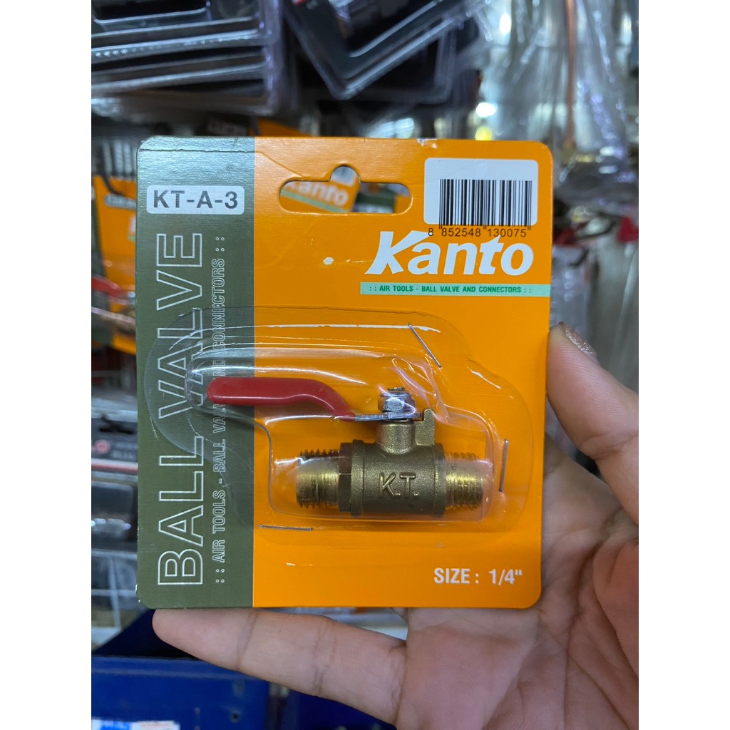 KANTO ก๊อกลม วาวล์ลมทองเหลือง 1/4 อะไหล่ป้ำลม ทองเหลืองแท้ไม่เป็นสนิม สินค้าคุณภาพดี แท้100%