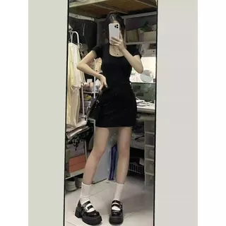 👗ชุดเดรส,👗กระโปรงสั้นเข้ารูป สุดเซ็กซี่ เนื้อผ้านิ่ม แฟชั่นมาใหม่