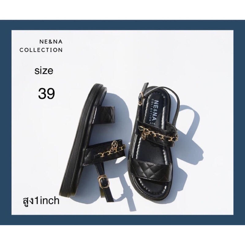 ส่งต่อNE&NAรองเท้ารัดส้นสีดำไซร้39