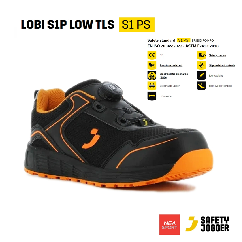 [ลด30% เก็บโค้ด 2509FASHDD] SAFETY JOGGER - LOBI S1P LOW TLS รองเท้าเซฟตี้ หัวคอมโพสิท แผ่นเหล็กกันทะลุ รองเท้านิรภัย