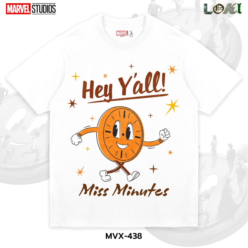 Power 7 Shop เสื้อยืดการ์ตูน มาร์เวล Miss Minutes ลิขสิทธ์แท้ MARVEL COMICS T-SHIRTS (MVX-438)