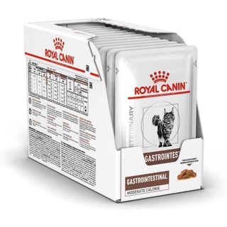 อาหารเปียกประกอบการรักษาโรคไต นิ่ว ท้องเสียแมวและแมวทำหมัน Royal Canin 1 กล่อง บรรจุ 12 ซอง