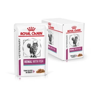 อาหารเปียกประกอบการรักษาโรคไต นิ่ว ท้องเสียแมวและแมวทำหมัน Royal Canin 1 กล่อง บรรจุ 12 ซอง