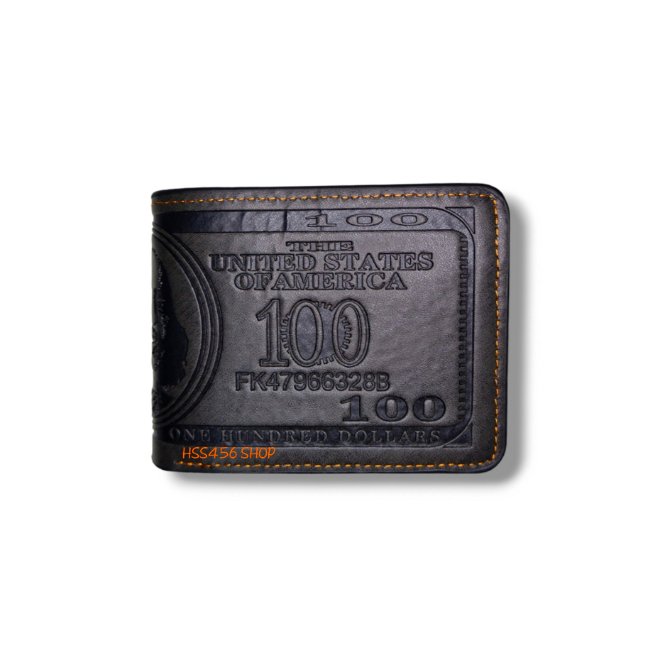 กระเป๋าสตางค์ผู้ชาย ปั๊มลาย ใบเล็ก #JD-014 (แบงค์)