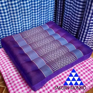 เบาะรองนั่ง Size 38x38x5-6 cm. เบาะนั่งลายขิด เบาะนั่งลายไทย เบาะนั่งผ้าขิด