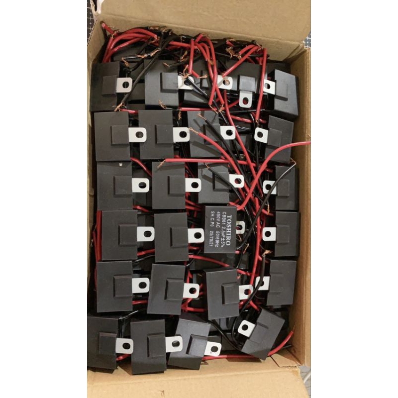 แค๊ปพัดลม 2.5UF. 450VAC. CBB61 แบบมีสายดำแดง