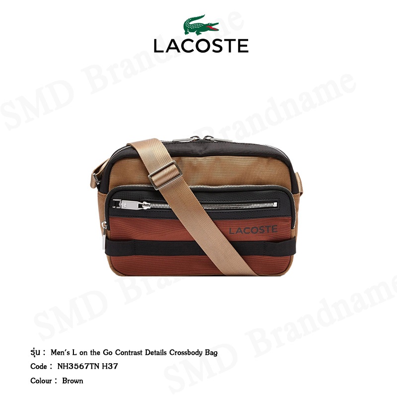 Lacoste กระเป๋าสะพายข้างชาย รุ่น Men's L on the Go Contrast Details Crossbody Bag Code: NH3567TN H37