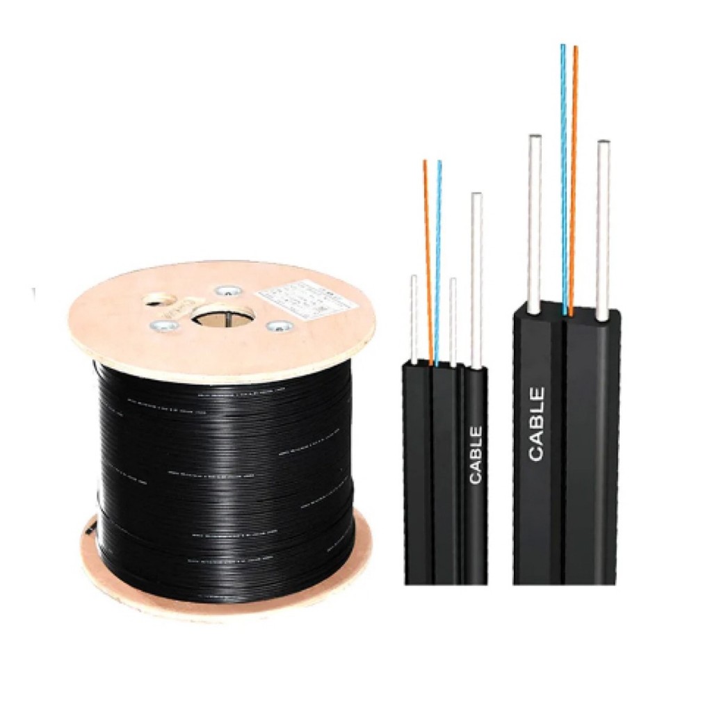 สายไฟเบอร์ออฟติก 2 Core+สลิงe Fiber Cable 2core Outdoor