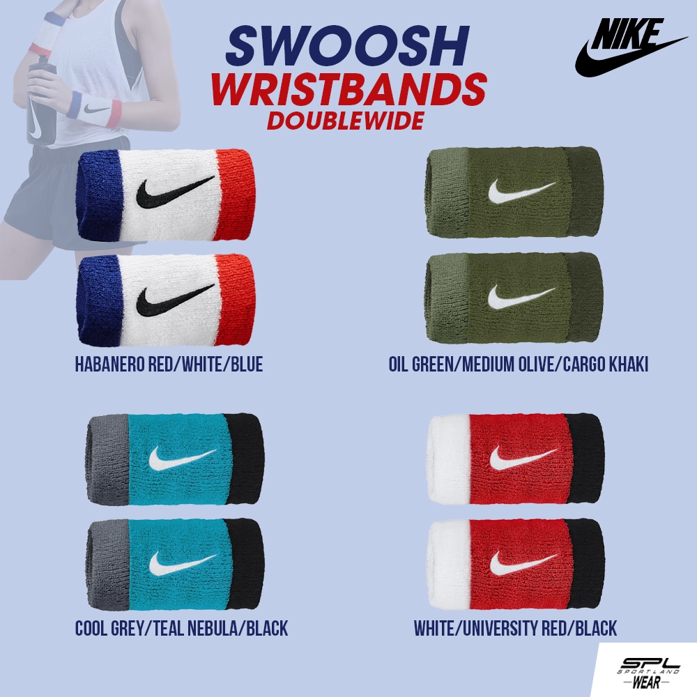 Nike Collection ผ้ารัดข้อมือ Swoosh WristBands 2PK N.000.1586.017 / N.000.1586.118 / N.000.1586.314 / N.000.1586.620