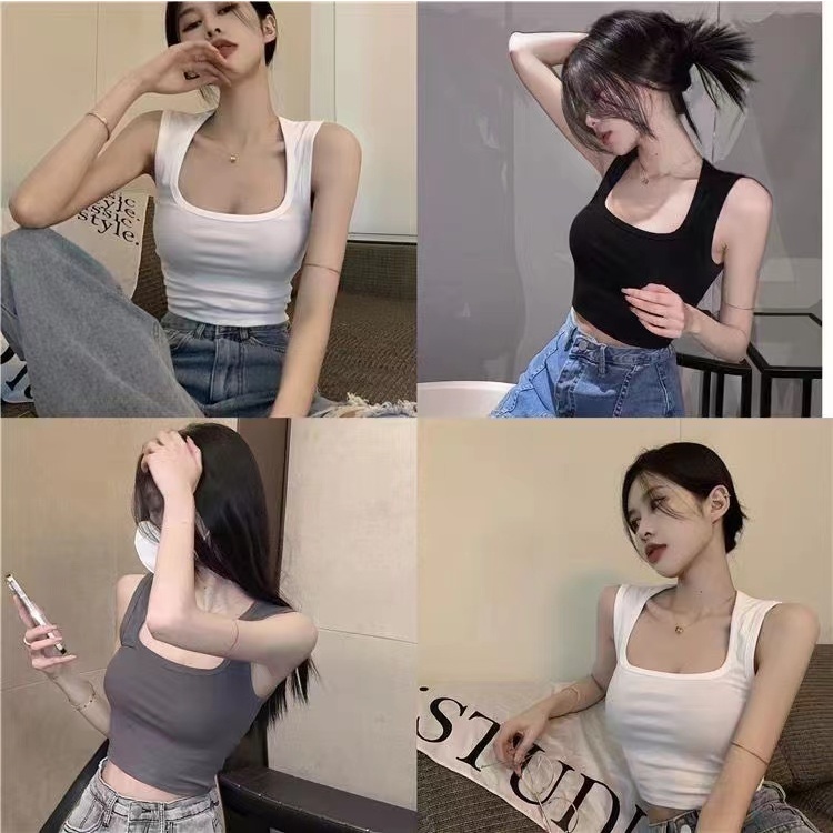 เสื้อกล้าม สปอร์ตบรา ชุดชั้นใน ครอปเสื้อกล้าม มีฟองน้ำในตัว ผ้านิ่มยืด