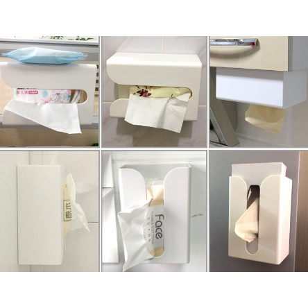 กล่องใส่ทิชชู กล่องกระดาษทิชชู่ ไม่ต้องเจาะผนัง tissue box ง่ายต่อการติดตั้ง++++ - รูปที่ 4