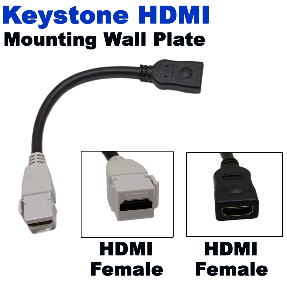 สาย HDMI สำหรับหน้ากากแลน Keystone HDMI Mounting Wall Plate Connector With 20CM Flexible Cable 4K 2K 1080P HDMI2.0