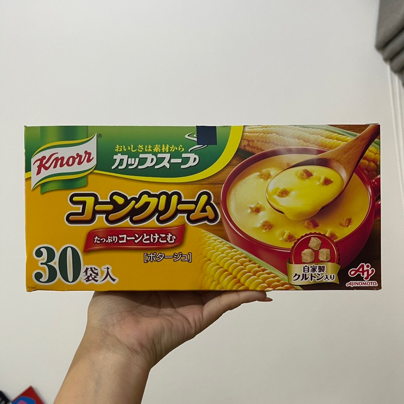 นำเข้าจากญี่ปุ่น Knorr cup soup 30 bags of corn cream ซุปข้าวโพด แบบครีมข้น มีเนื้อข้าวโพดผสมรสชาติหวานนุ่มละมุนลิ้น