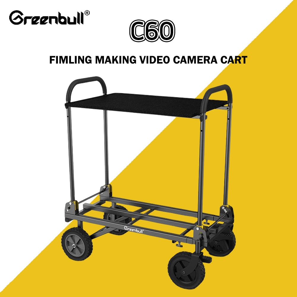 Greenbull Portable Video Production Camera Cart C60 รถเข็นกองถ่ายแบบพับเก็บได้สำหรับจัดเก็บอุปกรณ์ถ่