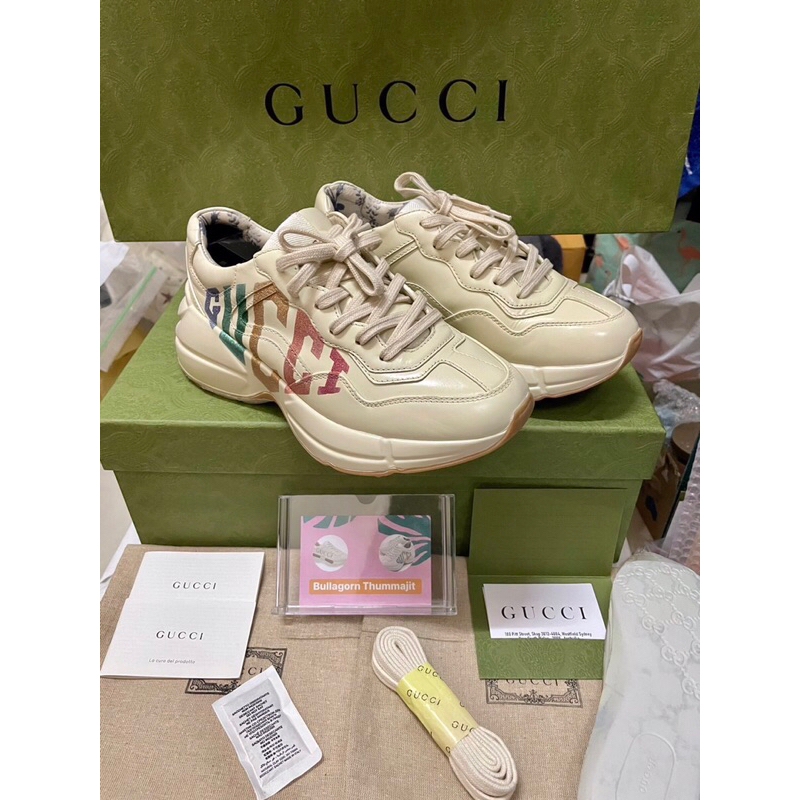 Use VeryVeryLike New Women's Rhyton Glitter Gucci sneaker Size36 วัดซอฟ 23.5-24Cm มือ2 สภาพดีมาก ไม่