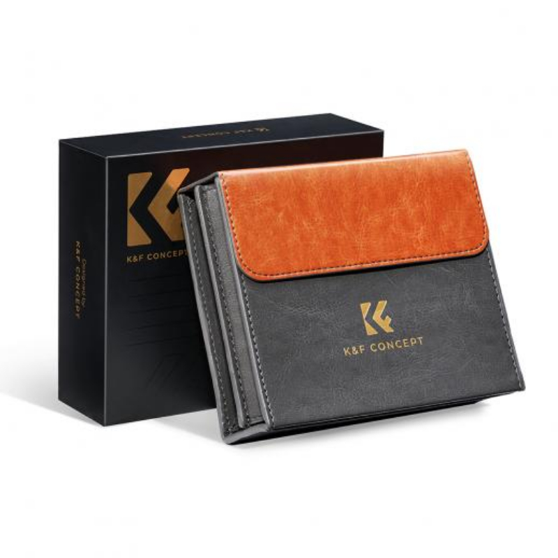 K&F Camera Lens Filter Carry Case, 4-Pocket Waterproof Leather Bag for 100*100mm (KF13.106)