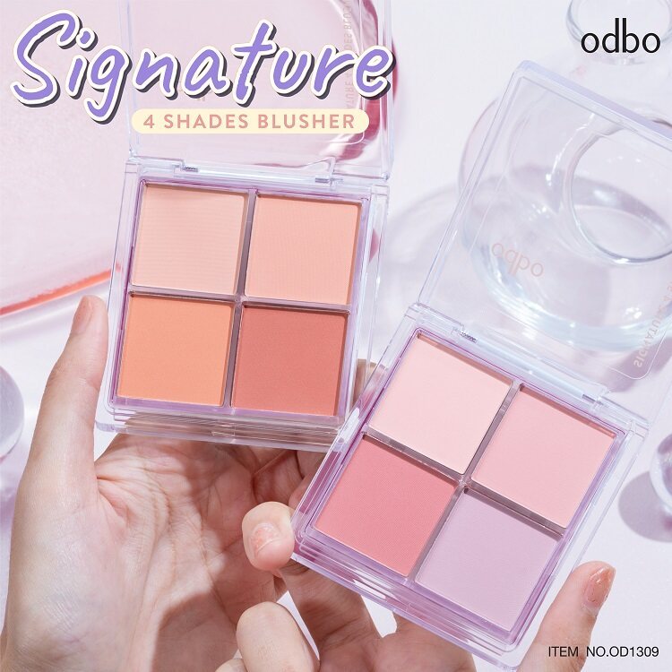 บลัชออนพาเลท 4 เฉดสี Odbo Signature 4 Shades Blusher OD1309
