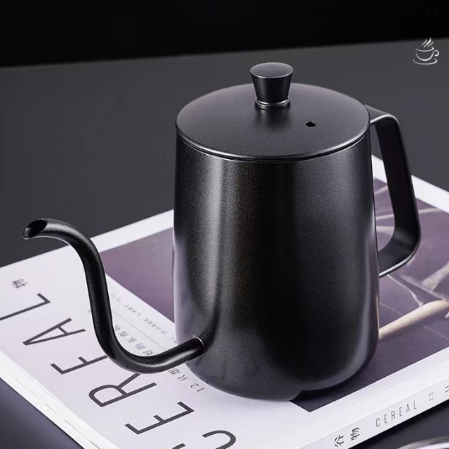 [C053]กาดริปกาแฟ สแตนเลส สีเงิน/สีดำ 250ml/350ml/600ml Stainless Pour-Over Coffee Drip Pot