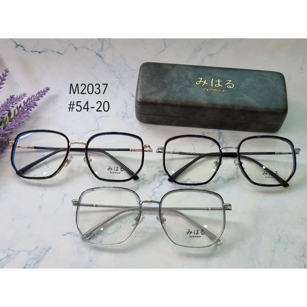 กรอบสายตาญี่ปุ่น みはる (Miharu) รุ่น M2037 พร้อมเลนส์ตัดแสงสีฟ้า 🎁 ส่งฟรี 🎁
