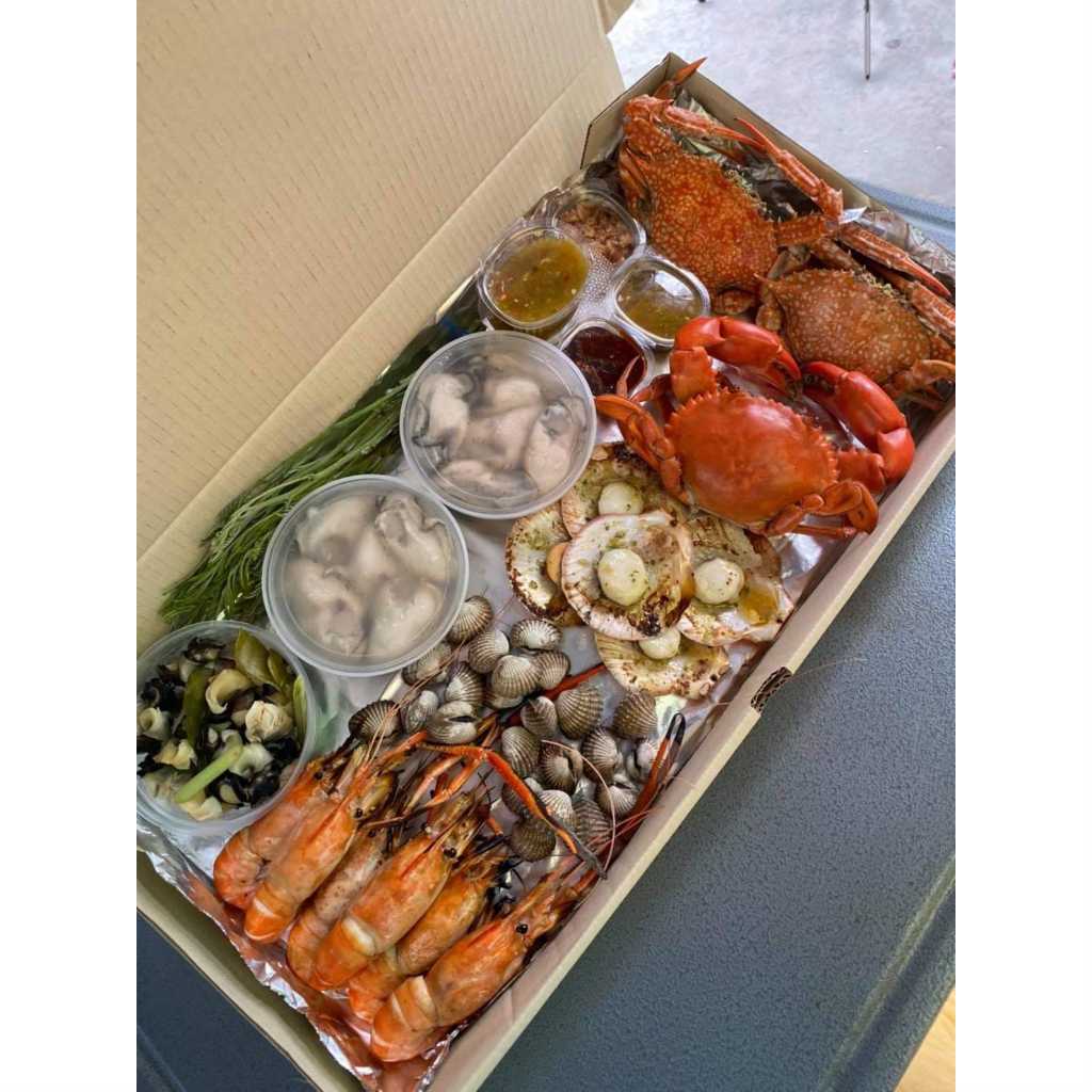 (แพค 100ใบ ) กล่อง SF1 กล่องปลาเผา ขนาด 20 x 40 x 7 ซม. Food Box , Seafood box ใส่อาหาร อาหารทะเล กุ้ง ปู รวมมิตร