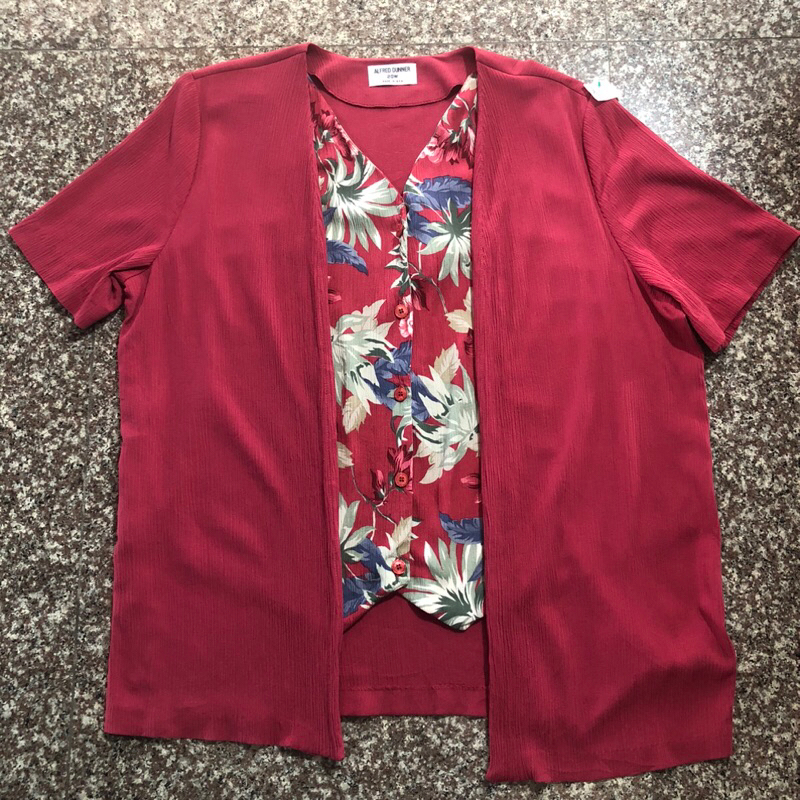 เสื้อฮาวาย Vtg.Hawaii Shirt ALFRED DUNNER Sz.20W MADE IN USA 100% RAYON