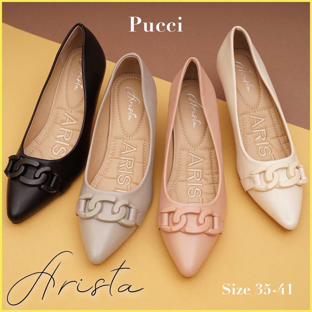 Arista ( Ready to ship) ขายดี รองเท้าส้นสูง คัชชู หนังเรียบ รุ่น Pucci ( ART-C012 )
