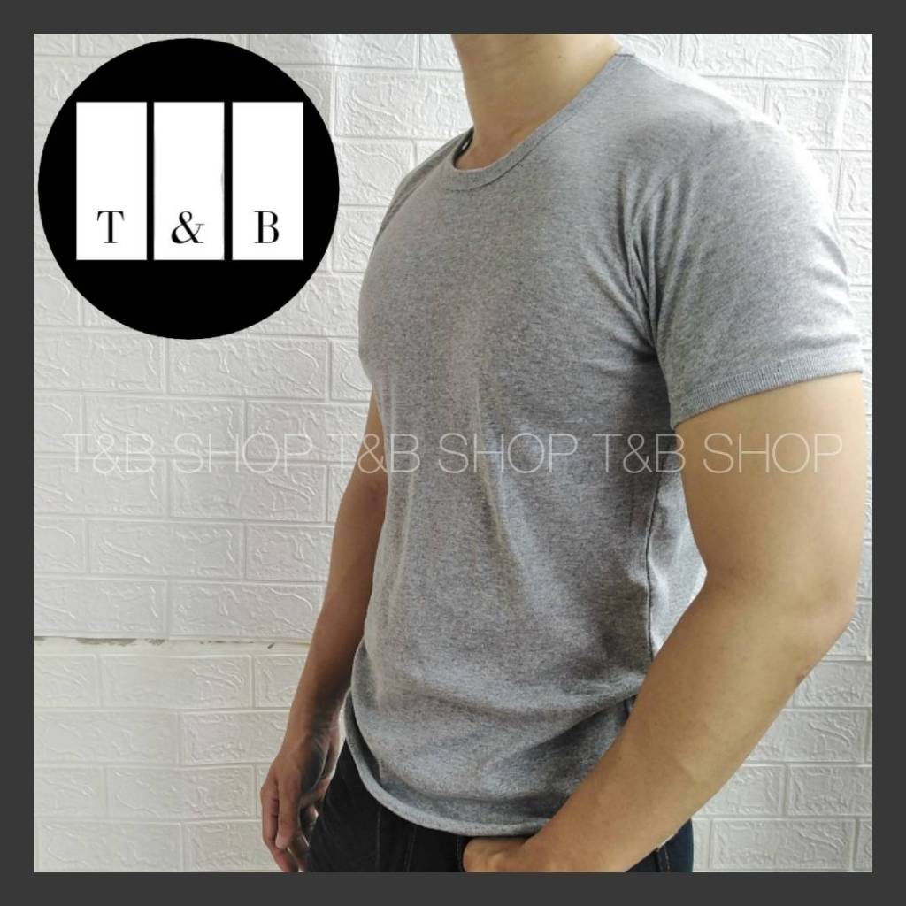 เสื้อยืดสีพื้น คอกลม ผู้ชาย ทรง Slim Fit เสื้อรัดรูปแขนจั้ม เนื้อผ้านุ่มใส่สบาย ไม่หด ไม่ย้วย สีไม่ตก (SIZE M-L-XL)