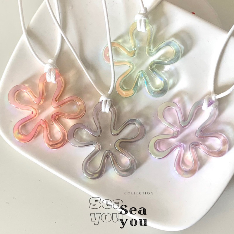 [พร้อมส่ง] สร้อยคอจี้ดอกไม้ปะการัง 🪸🫧