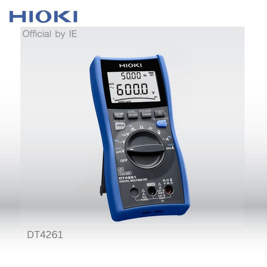 HIOKI DT4261 ดิจิตอลมัลติมิเตอร์ (DMM) รองรับวัดแรงดันสูงได้ถึง CATIII 2000V เหมาะกับงานทดสอบโซลาร์