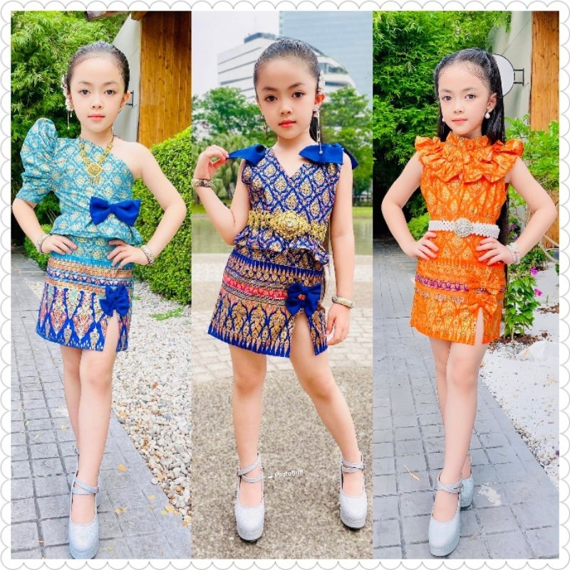 ชุดไทยประยุกต์เด็กผู้หญิงพร้อมส่ง#kaew