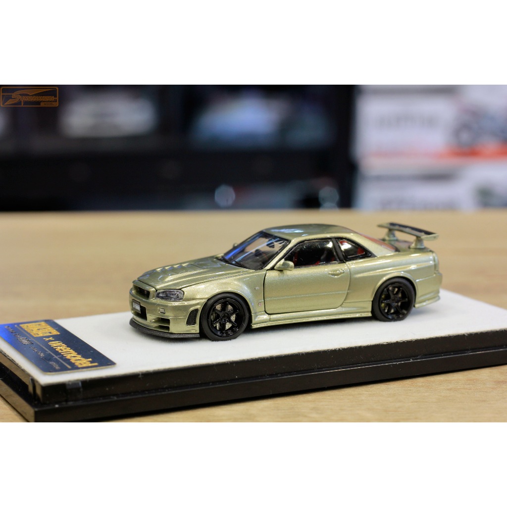 PGM x Onemodel 1/64 Nissan SkyLine GT-R R34 Nismo Z-Tune Jade+Engine