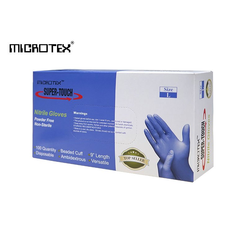 MICROTEX Super Touch Nitrile ถุงมือยางไนไตรสีม่วง | สัมผัสอาหารได้ | สัมผัสน้ำมัน | งานอิเล็กทรอนิกส์ | 100 ชิ้น/กล่อง