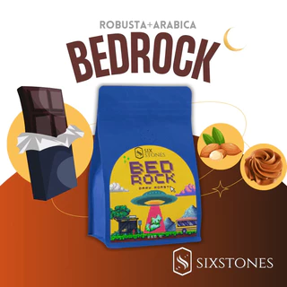 (รวมสู้นม!!!)เมล็ดกาแฟคั่วเข้ม BedRock และ Mellow Milk ไม่ติดเปรี้ยว โรบัสต้า+อราบิก้า โรงคั่วกาแฟซิกซ์สโต