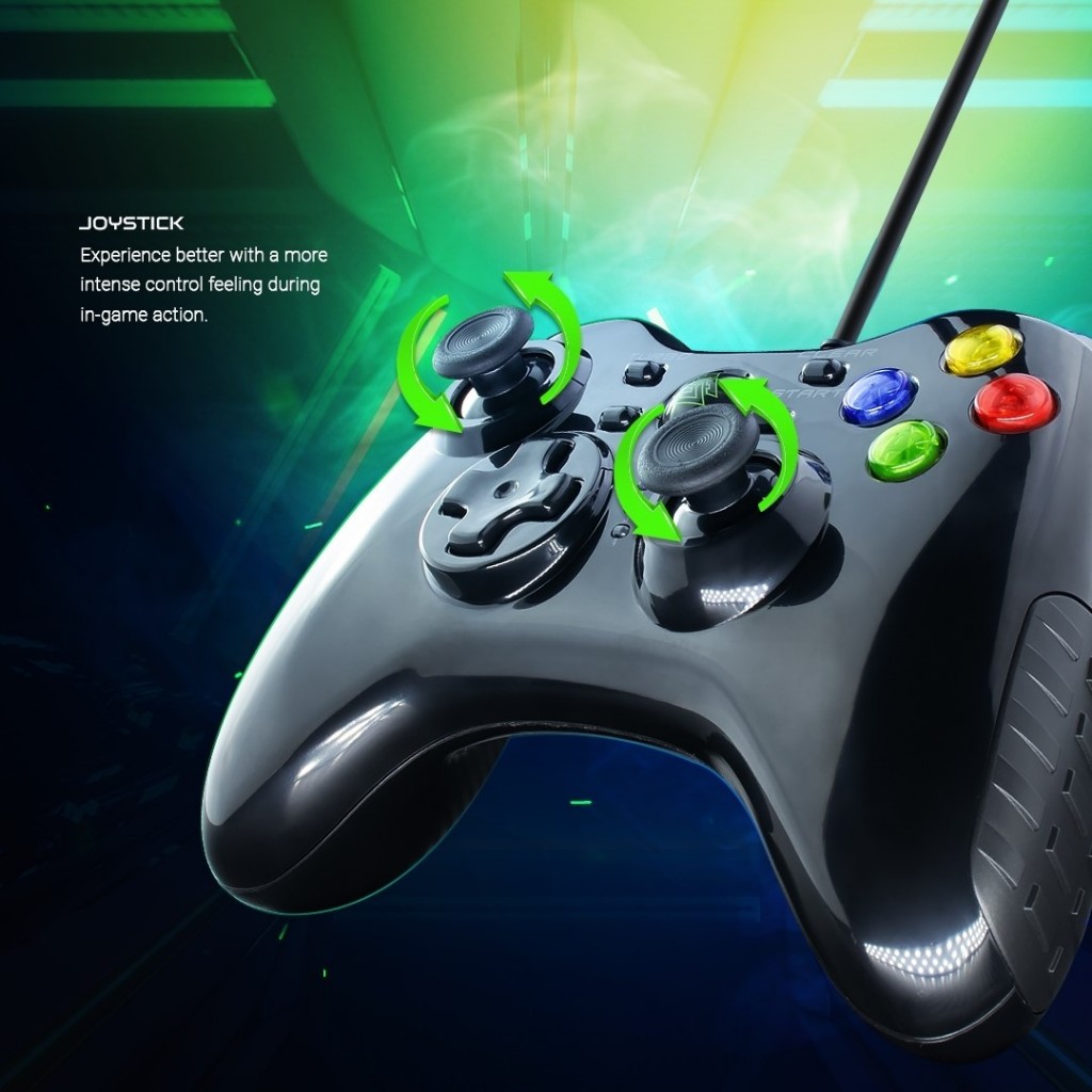 Controller Analog EGA (Type-J1) Black ประกัน 2Y จอยเกมส์ PC