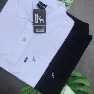 เสื้อโปโลสีขาว-สีดำ ผ้านิ่ม ใส่สบาย ร้านรับประกัน งานแบรนด์ตรากวางแท้🦌