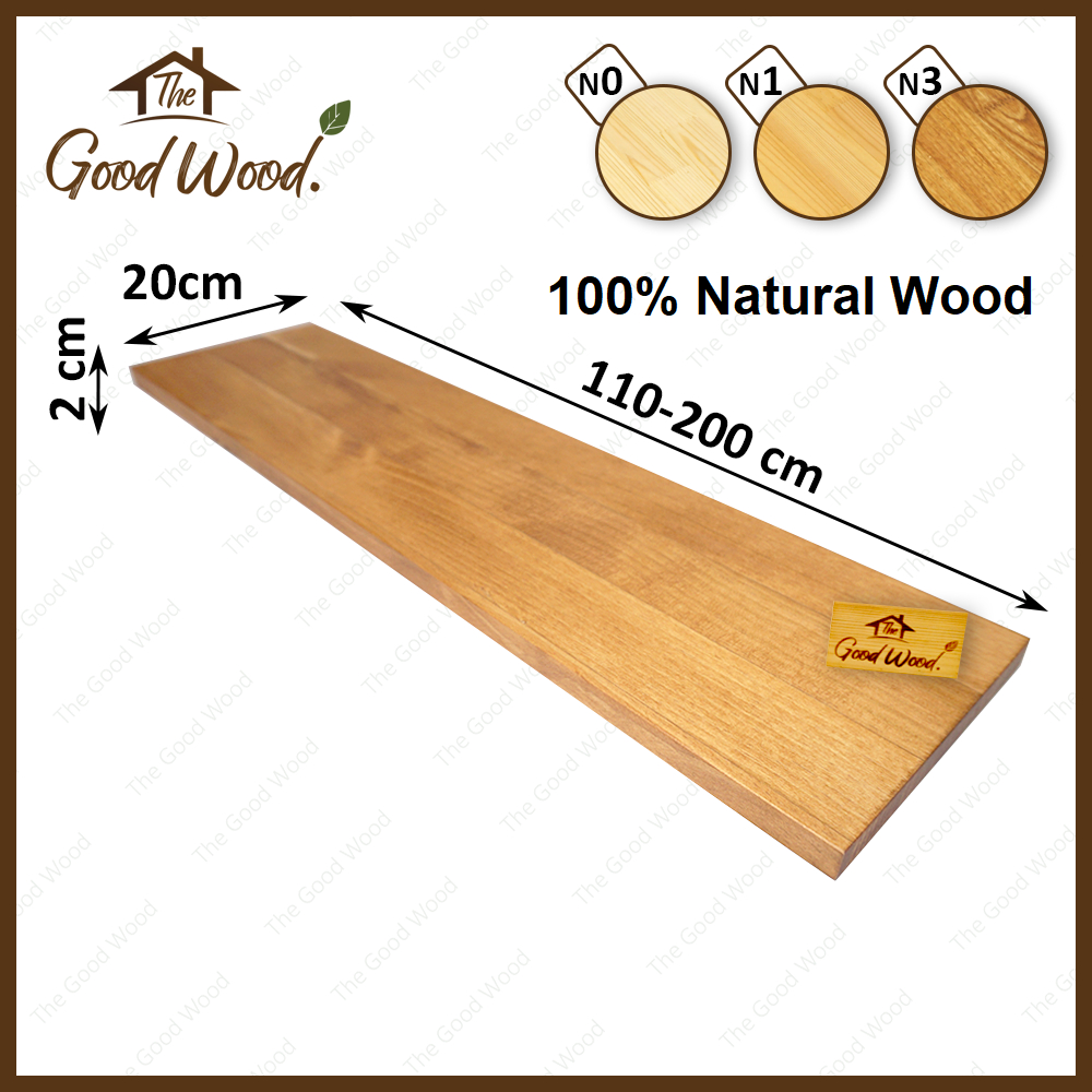 ชั้นวางของ ไม้สน หนา 20 mm. กว้าง 20  cm. x ยาว 110-200 cm. AB ต่อลายเส้นตรง ไม้สนประสาน  ไม้สนนอก