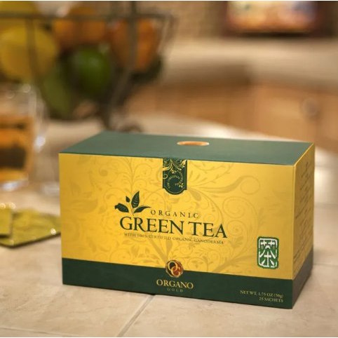 ชาเขียวออร์แกนิคผสมเห็ดหลินจือแดง ออร์กาโน่โกลด์ Organo Gold 100% Certified Organic Green Tea with Ganoderma Lucidum