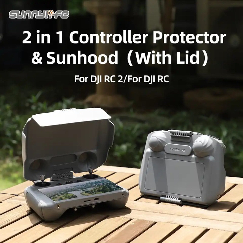 Sunnylife 2 in 1 Controller Protector Sun Hood Control Sticks Guard Monitor Sunshade Cover for DJI RC 2/1
