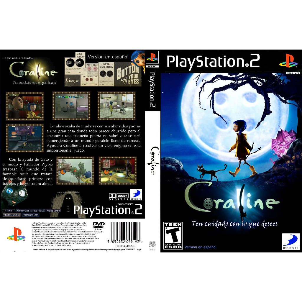 แผ่นเกมส์ PS2 Coraline สกรีนแผ่น คุณภาพ ส่งไว (DVD)