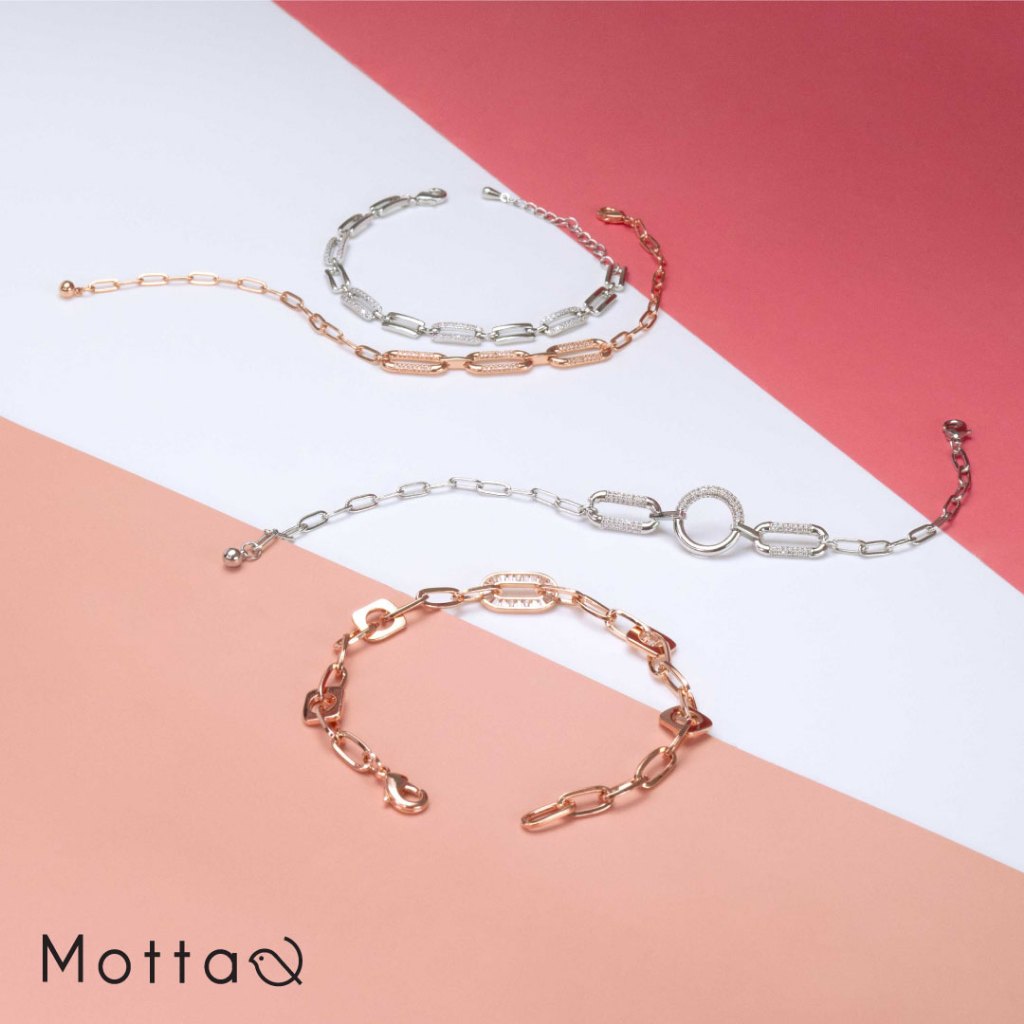 Motta Bracelet สร้อยข้อมือชุบทองคำขาว แบบเกาหลี