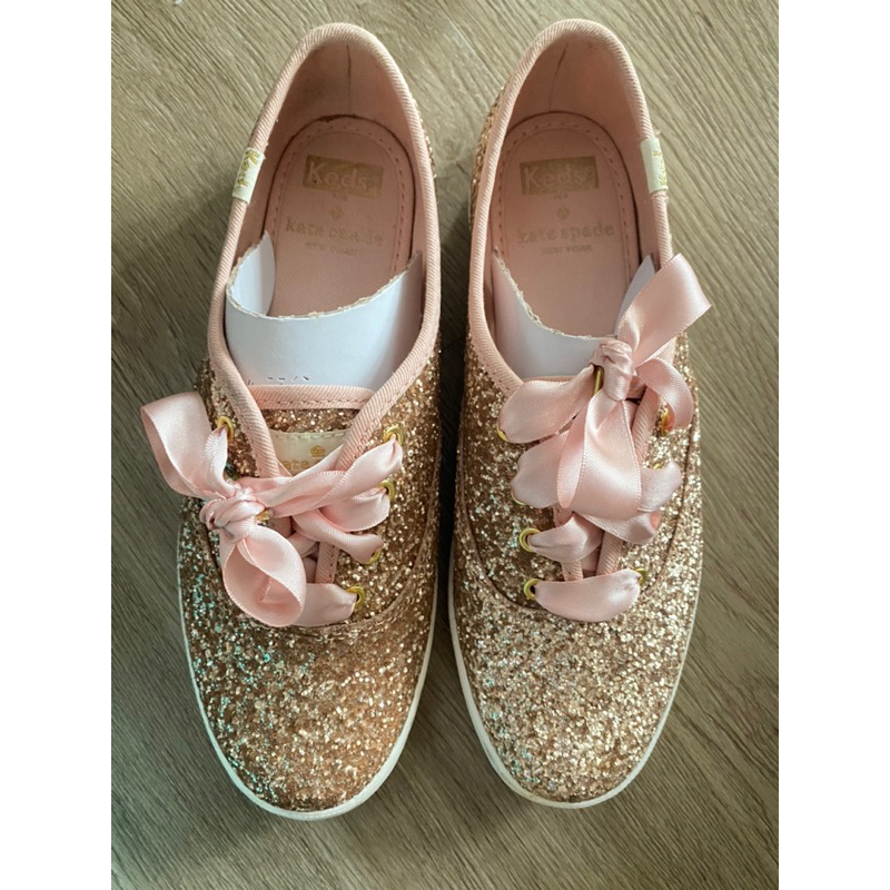 used Keds x Kate Space new york champion glitter sneakers size36รองเท้ามือสองแท้