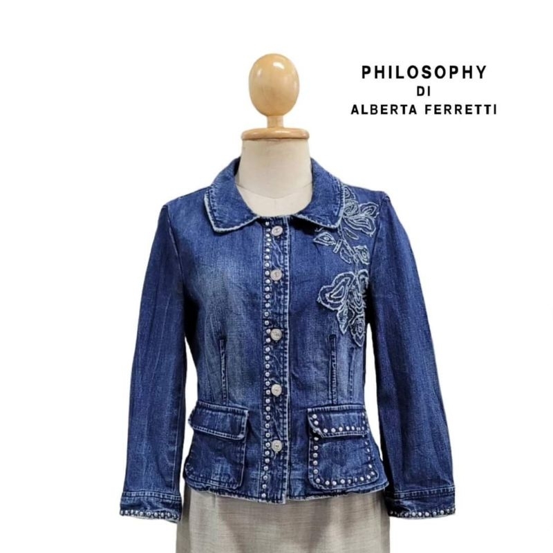 Philosophy Di Alberta Ferretti Patch Floral Denim Jacket