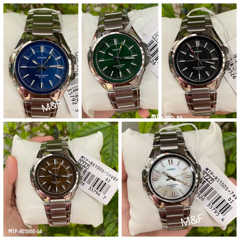 [Solar]CASIO  MTP-RS100D-1A  MTP-RS100D-2A MTP-RS100D-3A  MTP-RS100D-5A MTP-RS100S-7A  ของแท้ 100% พร้อมส่ง ประกัน 1 ปี