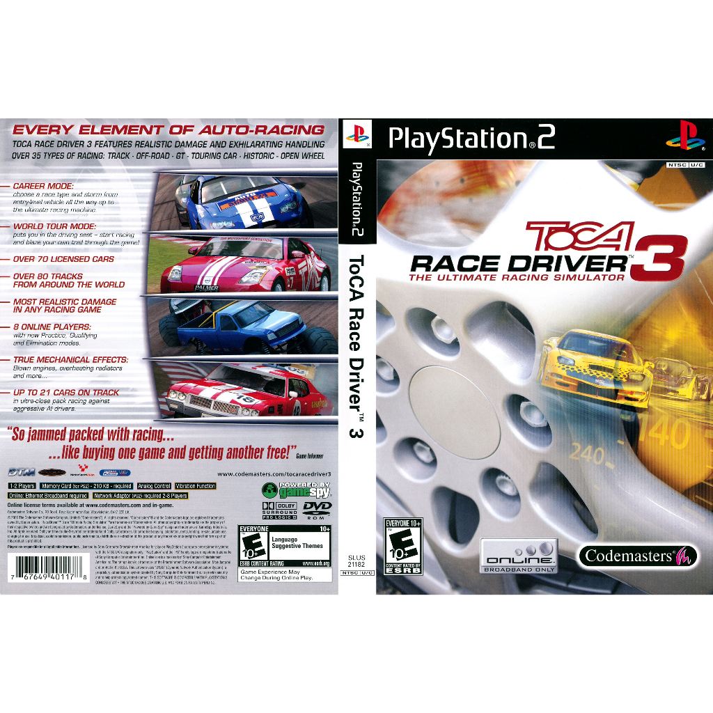 แผ่นเกมส์ PS2 TOCA Race Driver 3 - The Ultimate Racing Simulator สกรีนแผ่น คุณภาพ ส่งไว (DVD)