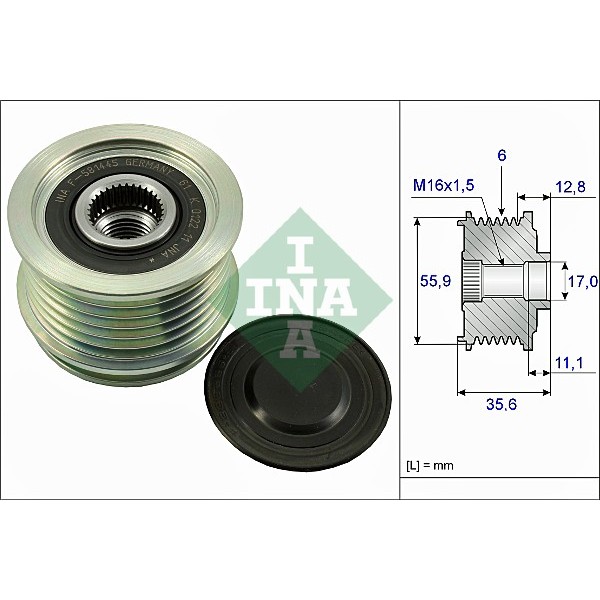 มู่เล่ไดร์ชาร์จ AUDI A3 A4 B5 B6 B7 A6 C5 C6 TT VW BEETLE GOLF MK5 MK6 PASSAT B6 B7 SCIROCCO 1.8 2.0 TSI TFSI INA