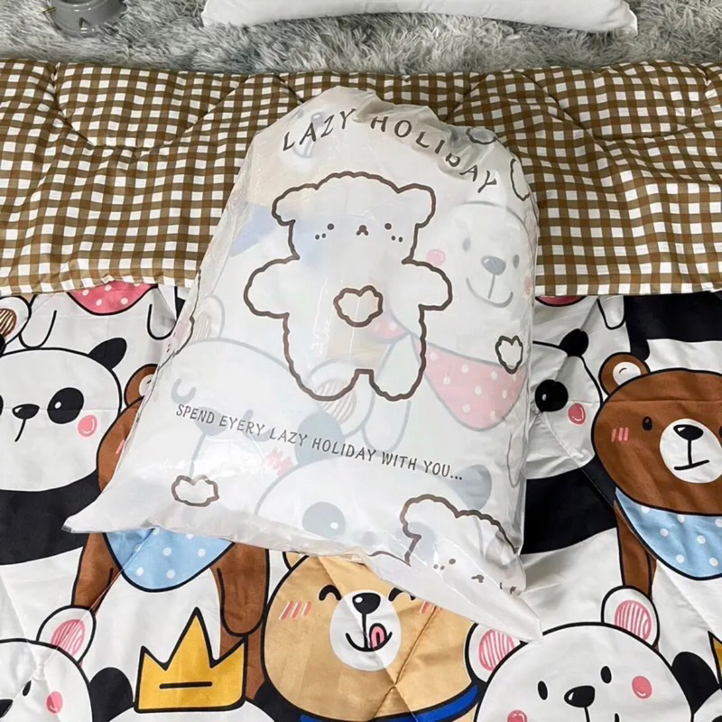ถุงลายน่ารักๆสำหรับเก็บผ้าห่ม