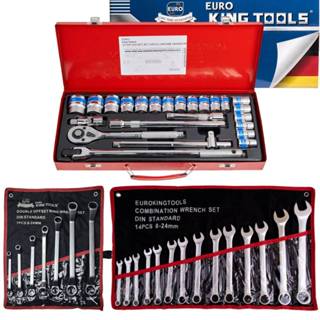 Euro King Tools 3อย่าง ชุดบล็อก 24 ชิ้น+ปากตายKing Tools+แหว…